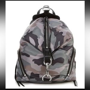 Rebecca Minkoff Julian Nylon Olive Green Camo Print Backpack only used once